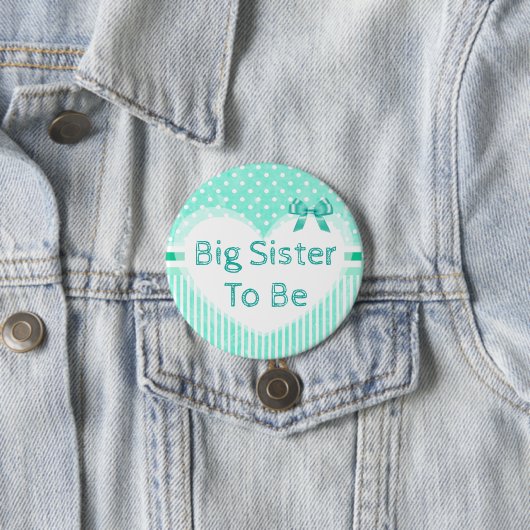 Big Sister wordt Baby shower Button Blue (In situ)