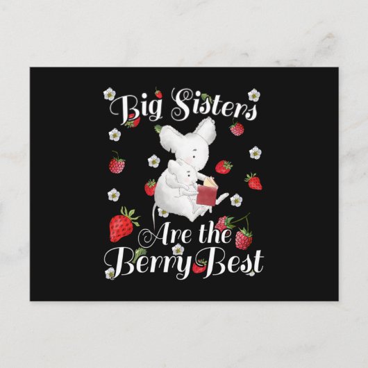 Big Sisters Berry Best - Muis aardbeienwoordspelin Briefkaart (Voorkant)