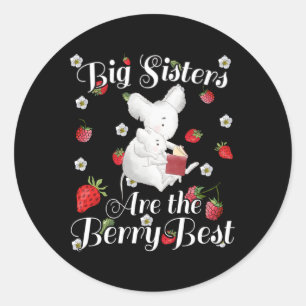 Big Sisters Berry Best - Muis aardbeienwoordspelin Ronde Sticker
