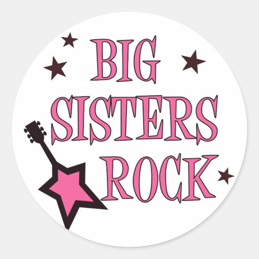 Big Sisters Rock Ronde Sticker (Voorkant)