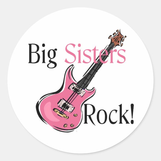 Big Sisters Rock Ronde Sticker (Voorkant)