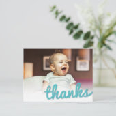 Big Sketch Bedankt Boy's Birthday Foto bedankt Briefkaart (Staand voorkant)