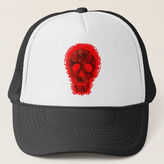 Big Skull Red vrachtwagen Trucker Pet (Voorkant)