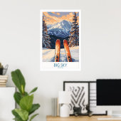 Big Sky Art Print - Skiing Poster 1 (Bureau à domicile)