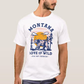 Big Sky Country Montana. Cool Retro Grizzly Beer T-shirt (Voorkant)