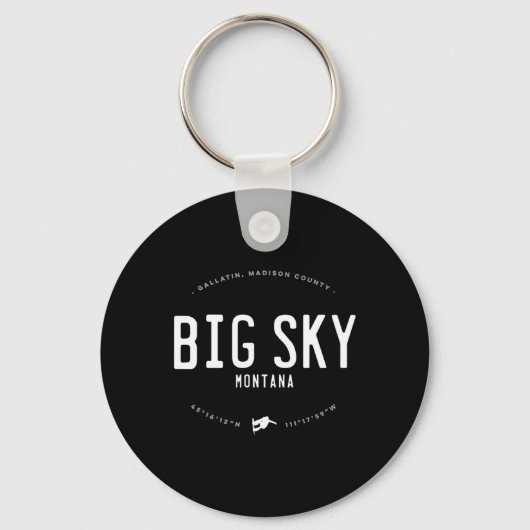 Big Sky Montana Graphic Disted Snowboa Sleutelhanger (Voorkant)