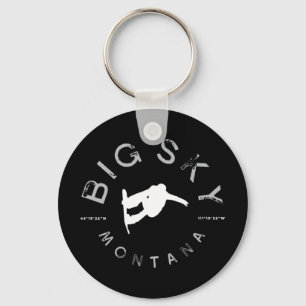 Big Sky Montana Graphic Snowboarden Sleutelhanger
