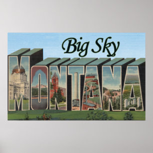 Big Sky, Montana - Grote lettertjes Poster