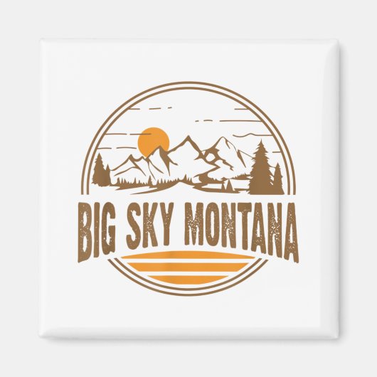  Big Sky, Montana Mountain Hiking Souvenir Magneet (Voorkant)
