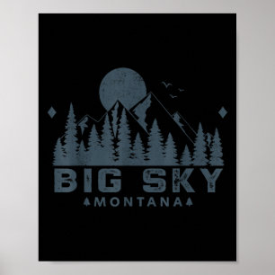Big Sky Montana Mt Ski Mountain Outdoor VA Poster