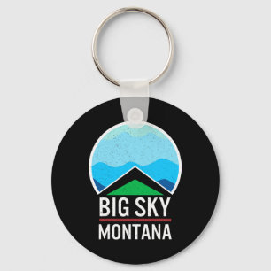 Big Sky Montana Ski Snowboarden Skier Sneeuw Sleutelhanger