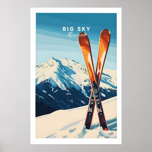 Big Sky Print Montana - Affiche de ski 1 (Devant)