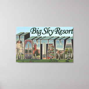 Big Sky Resort, Montana - Grote lettertjes Canvas Afdruk