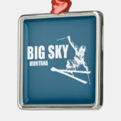 Big Sky Resort Montana Skier Metalen Ornament (Links)
