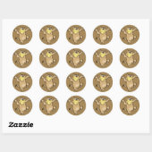 Big Smile Cartoon Cat Ronde Sticker (Vel)