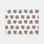 Big Smile Sock Monkey Emoji Fleece Deken (Voorkant (Horizontaal))