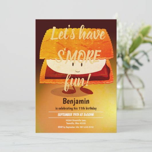 Big S'more Enfant Fête d'anniversaire Invitation v (Debout devant)
