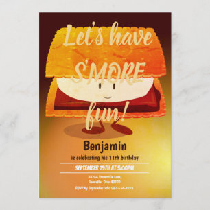 Big S'more Enfant Fête d'anniversaire Invitation v