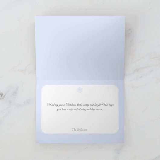 Big Snowflake Kerstmis en nieuwjaar Feestdagen Kaart (Binnen)