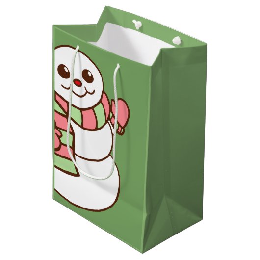 Big Snowman Gift Bag Medium Cadeauzakje (Voorkant Gekanteld)