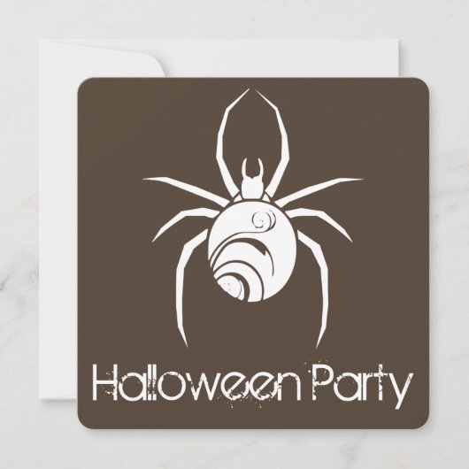 Big Spider Halloween Party Invitation (Devant)