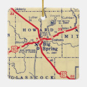 Big Spring TX  Map Keramisch Ornament (Achterkant)