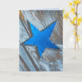 Big star birthday card with sparkle bright blue kaart (Gele Bloem)