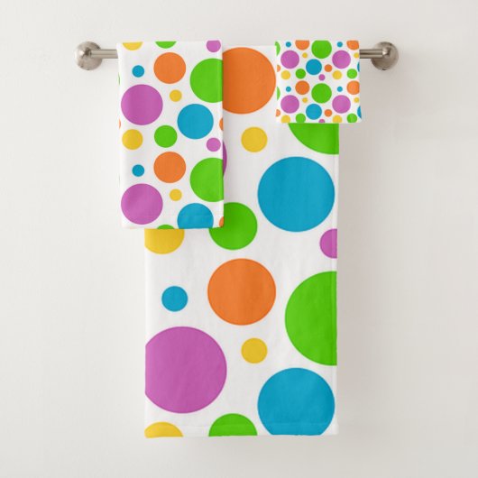 Big Stippen Polka Dots op Bathroom Towel set Bad Handdoek (Insitu)