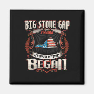 Big Stone Gap Virginia Vlag van de Verenigde State Magneet
