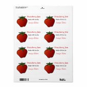 Big Strawberry Food Labels (Full Sheet)