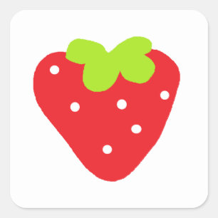 Big Strawberry Vierkante Sticker