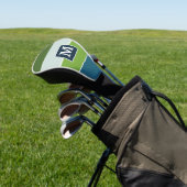 Big Stripes in blauw en groen met Monogram Golfheadcover (Insitu)