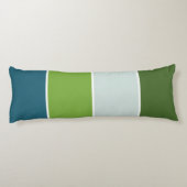 Big Stripes in blauw en groen met Monogram Lichaamskussen (Achterkant)