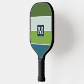 Big Stripes in blauw en groen met Monogram Pickleball Paddle (Links)