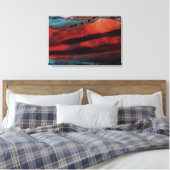 Big Sun, Dark Clouds Watercolor  Canvas Afdruk (Insitu (Slaapkamer))