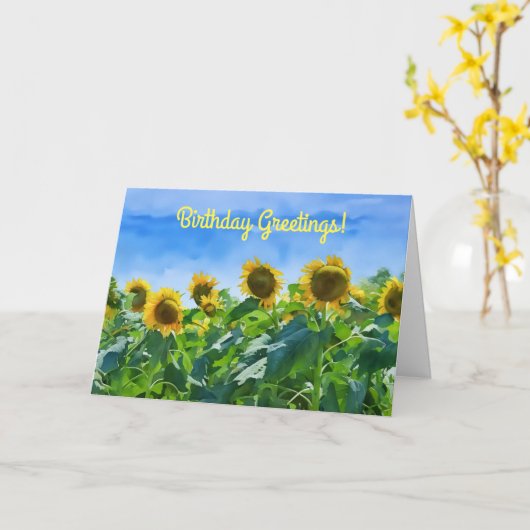 Big Sunflower Garden Art Carte d'anniversaire (Fleur jaune)