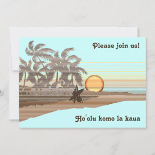 Big Sunset Luau-uitnodigingen Kaart