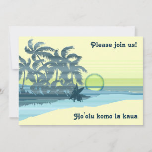 Big Sunset Luau-uitnodigingen Kaart