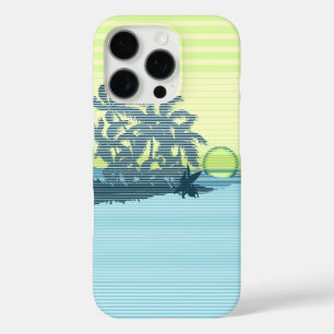Big Sunset Stripe Hawaiian Blauwgroen iPhone 16 Pro Hoesje