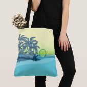 Big Sunset Stripe Hawaiian Surfers Beach Bag Draagtas (Dichtbij)