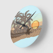 Big Sunset Stripe Hawaiian Wall klokken (Hoek)