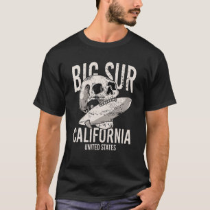 Big Sur Beach California CA Retro Surfer S T-shirt