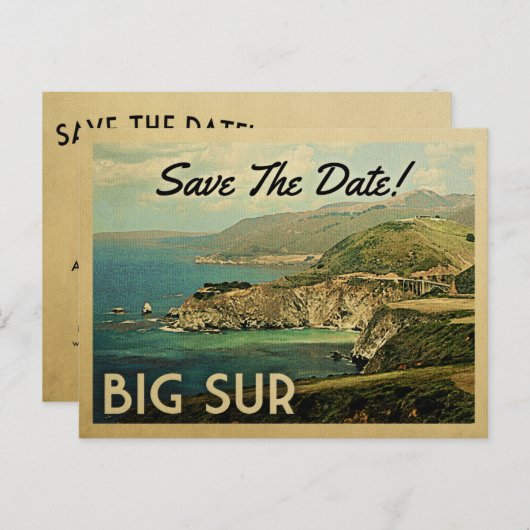 Big Sur bewaar de Briefkaarten van de Datum (Voorkant / Achterkant)