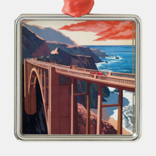 Big Sur Bixby Bridge VS-toerisme Metalen Ornament