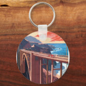 Big Sur Bixby Bridge VS-toerisme Sleutelhanger (Voorkant)