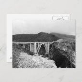 Big Sur Bridge Briefkaart zwart-wit (Voorkant / Achterkant)