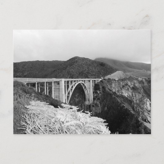 Big Sur Bridge Briefkaart zwart-wit (Voorkant)