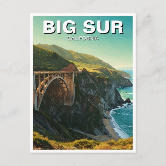 Big Sur California Bixby Bridge reizen Briefkaart (Voorkant)
