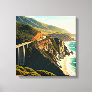 Big Sur California Central Coast Canvas Afdruk