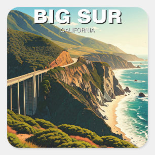 Big Sur California Central Coast Vierkante Sticker